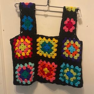 Crochet granny square crop top